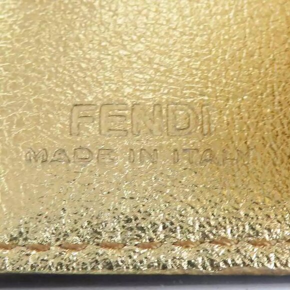 Auth FENDI Trifold Wallet Gold Leather - h30934g - Picture 5 of 12